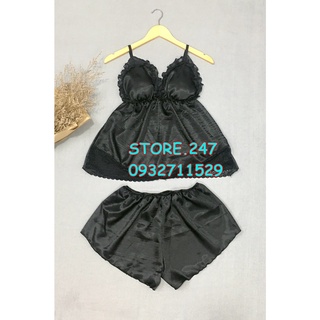 [SIZE 60KG - 85KG] BỘ PHI LỤA CÓ MÚT ÊM VIỀN REN GỢI CẢM MẶC NGỦ - Bigsize phi lụa ren