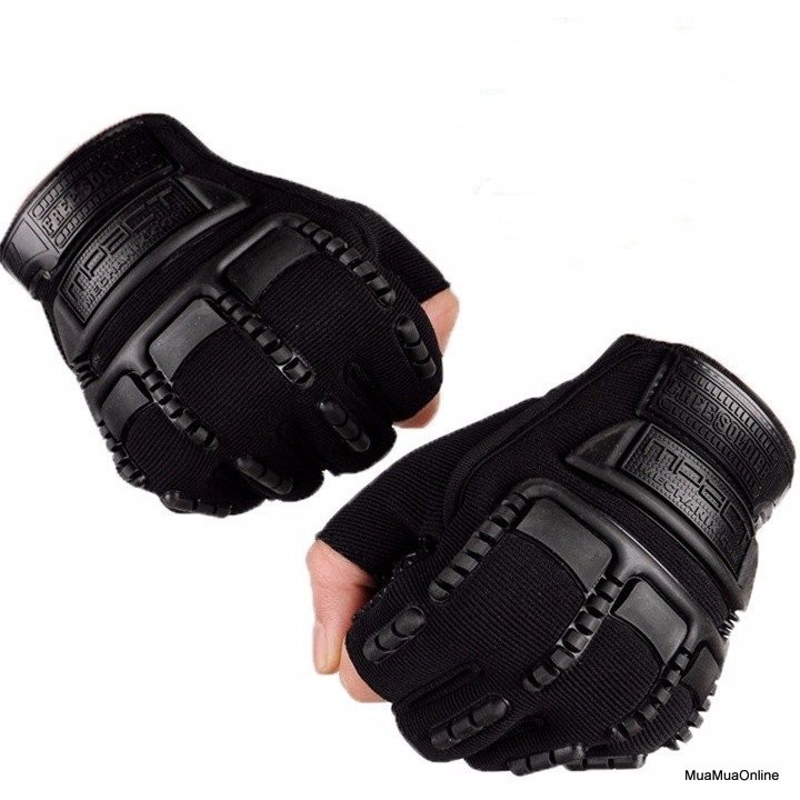 Găng Tay Mpact Mechanix Hở Ngón Kẻ Sọc Tròn Cao Cấp