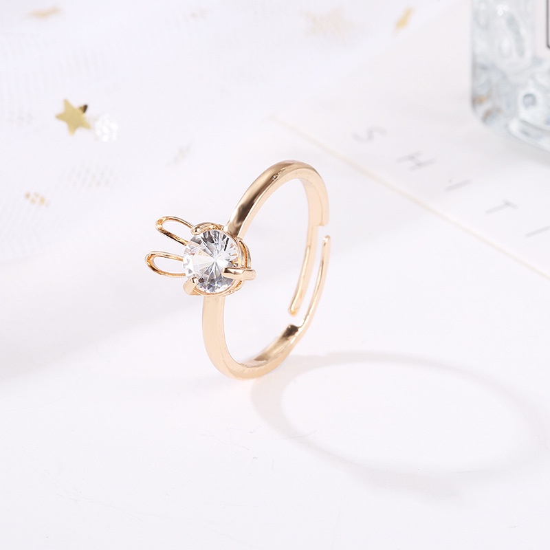 Nhẫn Hở Hình Thỏ Dễ Thương Sáng Tạo Phong Cách Hàn Quốc Có Thể Điều Chỉnh Làm Quà Tặng Cho Bạn Bè