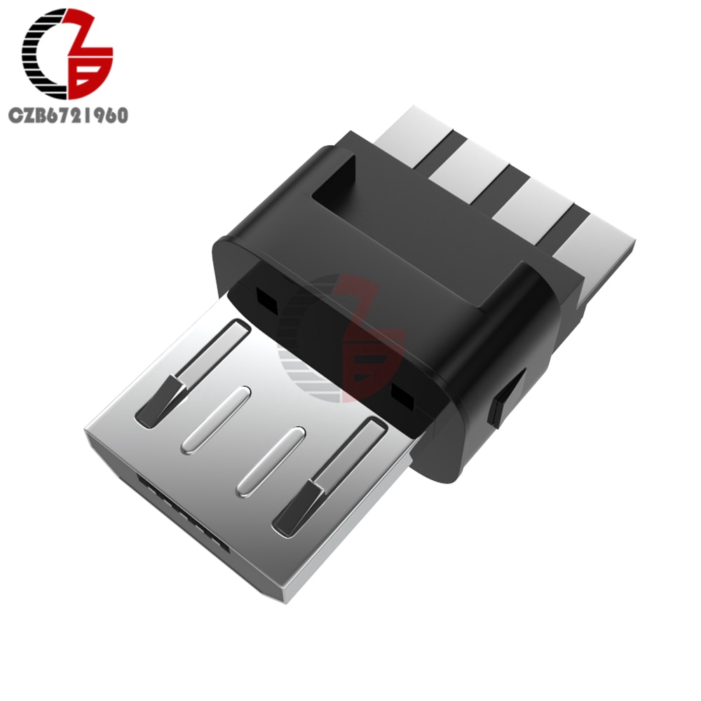 10Pcs Micro USB Male Plug Connector DIY Kit with Covers Black | BigBuy360 - bigbuy360.vn