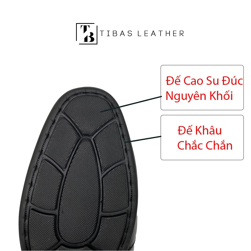 Giày Mọi Lười Nam Da Bò Cao Cấp TIBAS Da Thật 100% Bảo Hành 12 tháng
