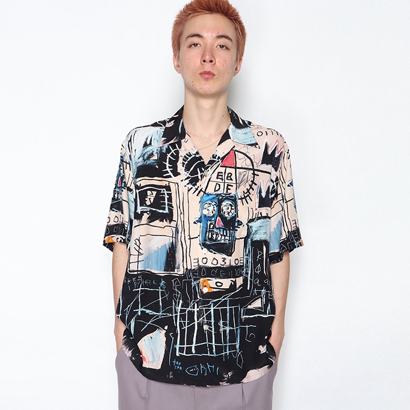 Áo Sơ Mi Unisex Dáng Rộng Tay Ngắn In Hình WACKO MARIA Graffiti Plus Size S-XL