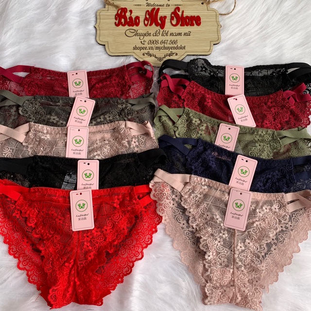 Quần Lót Nữ Ren Dây Chéo Bên Hông Mềm Mại Sexy Quyến Rũ