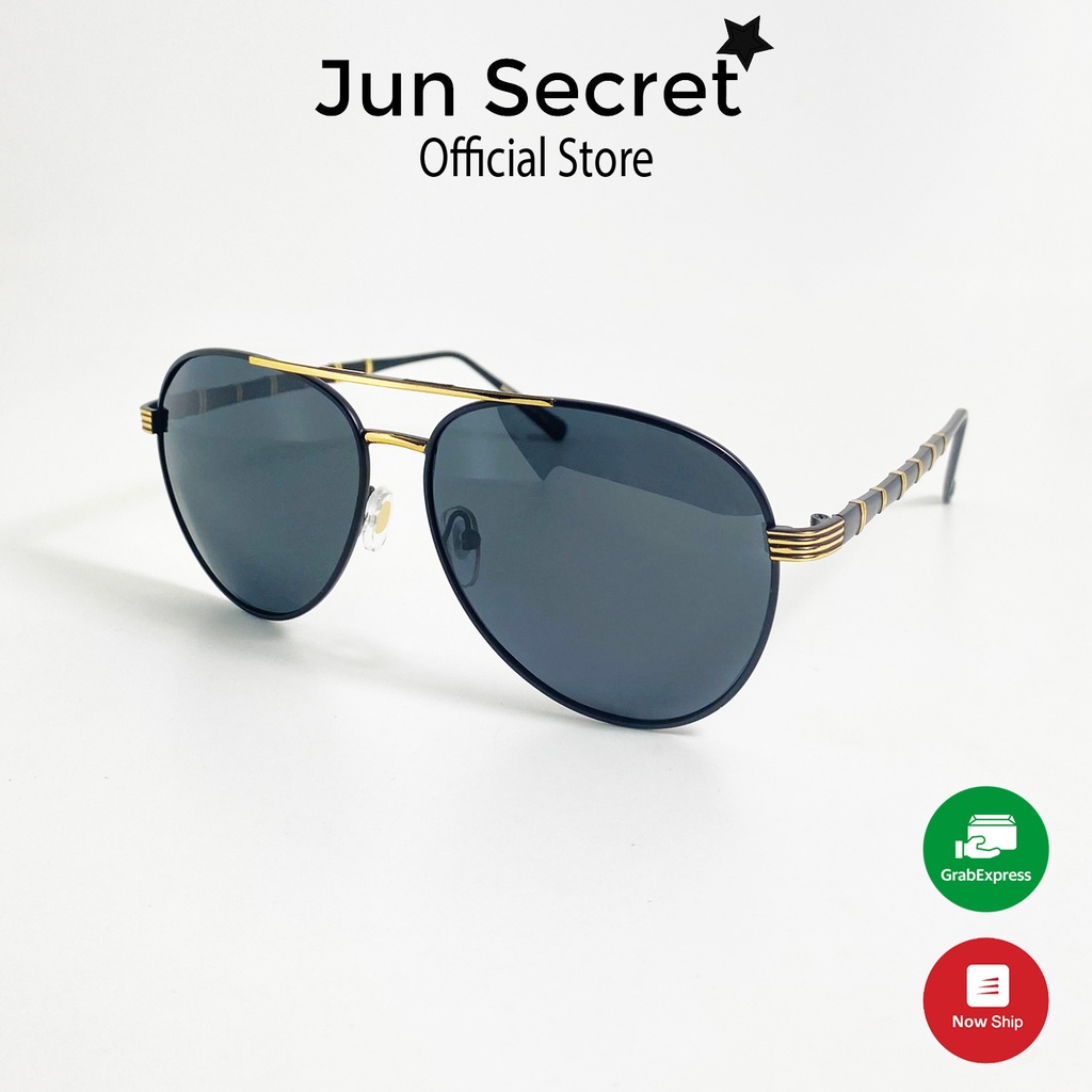 Mắt kính thời trang nam cao cấp Jun Secret kiểu dáng gọn nhẹ, tròng kính chống tia UV bảo vệ mắt JS30A33ĐEN