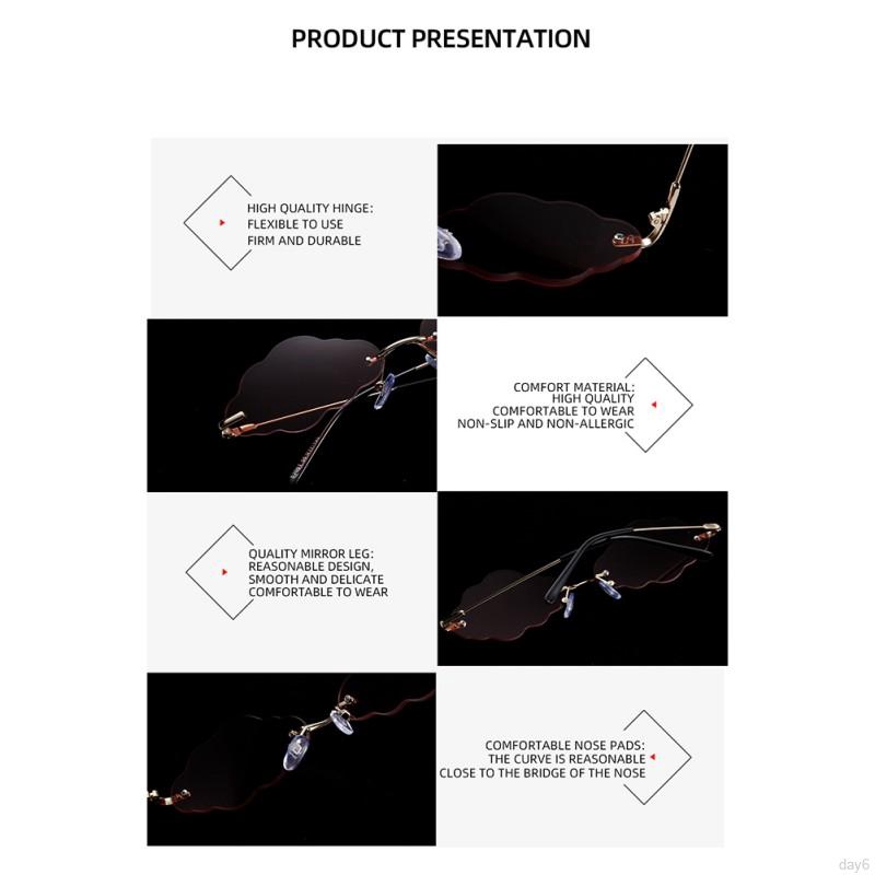 Kính Mát Gọng Hình Đám Mây Không Gọng Phong Cách Hàn Quốc