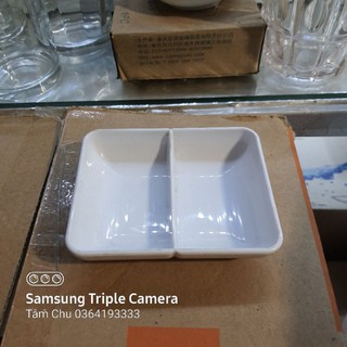 Đĩa gia vị đôi nhựa phíp
