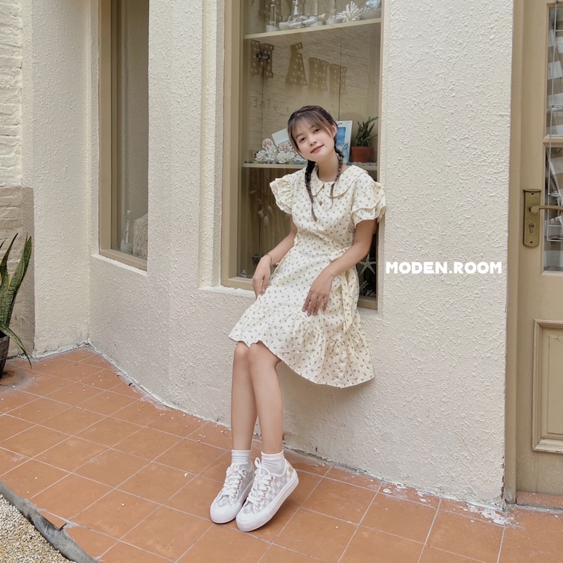 Đầm nơ eo cherry dress