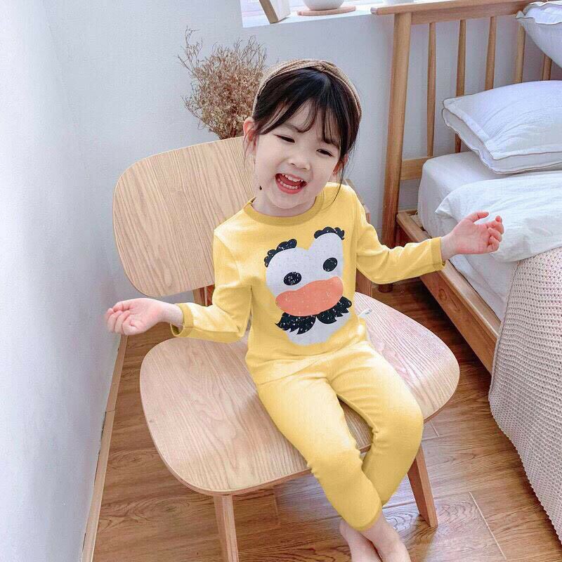 Đồ Bộ Dài Tay Cho Bé, Bộ Cotton Co Giãn Cho Bé Trai Bé Gái Mềm Mịn Họa Tiết Siêu Dễ Thương- PoSam Kids