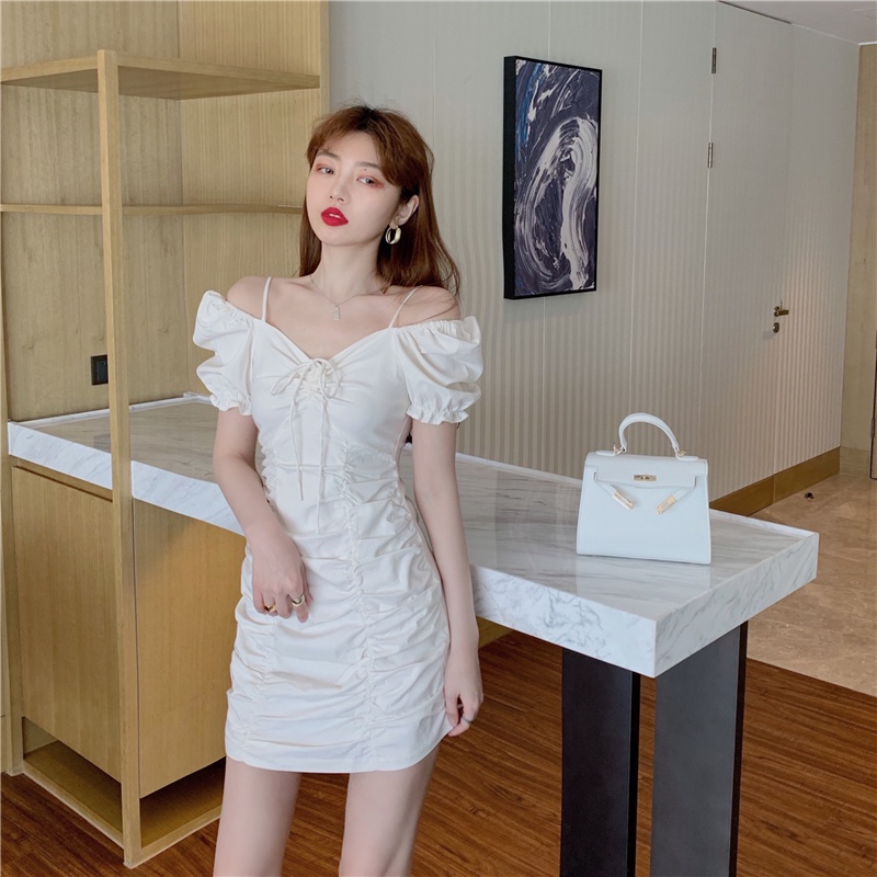 Đầm nữ PERTY cổ chữ V phong cách Hàn Quốc gợi cảm thời trang mùa hè