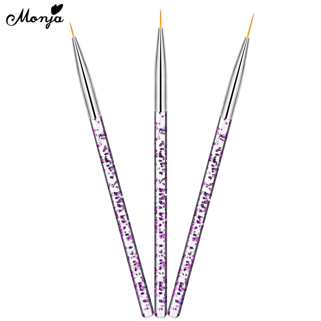 Set 3 cọ vẽ đường nét trang trí móng tay nghệ thuật MONJA chuyên dụng