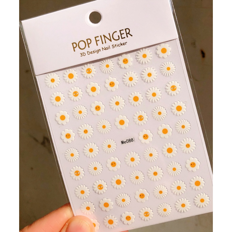 Miếng Dán Trang Trí Móng Tay Hình Hoa Cúc Mùa Hè 3D