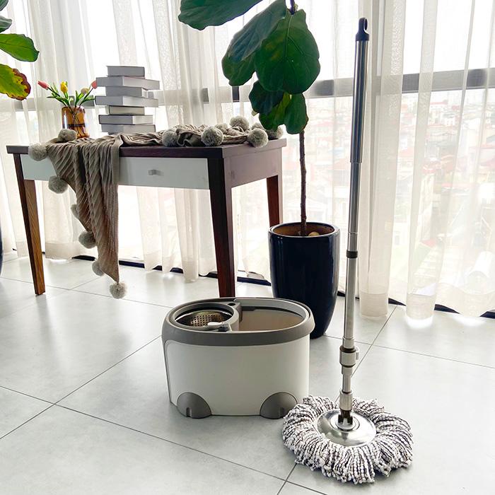 [HÀNG CHÍNH HÃNG] BỘ LAU NHÀ SONG LONG 360 ĐỘ lỒNG INOX, CÓ VAN XẢ NƯỚC VÀ BÔNG LAU THAY THẾ ĐI KÈM, BÁNH XE KÉO TIỆN ỢI