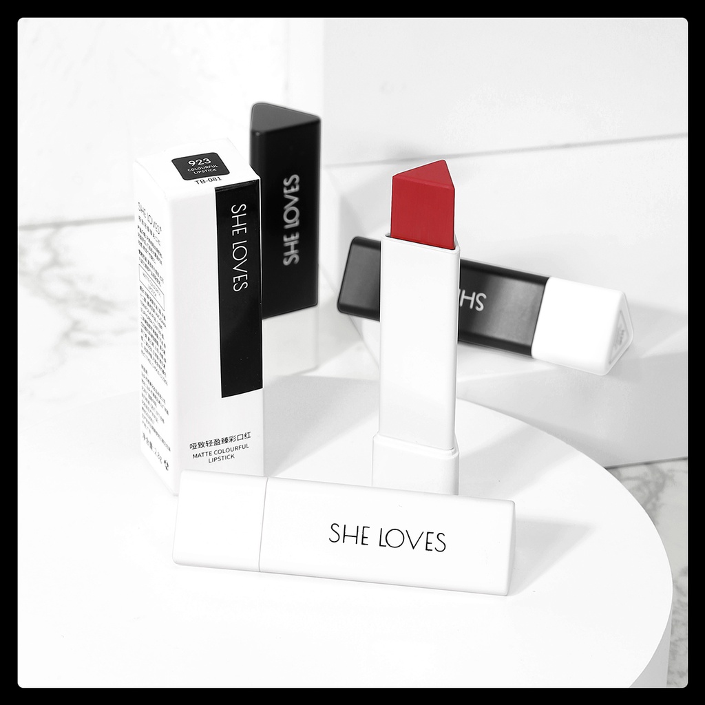 Son Lì Sheloves Thiết Kế Hình Tam Giác 8 Màu Tùy Chọn