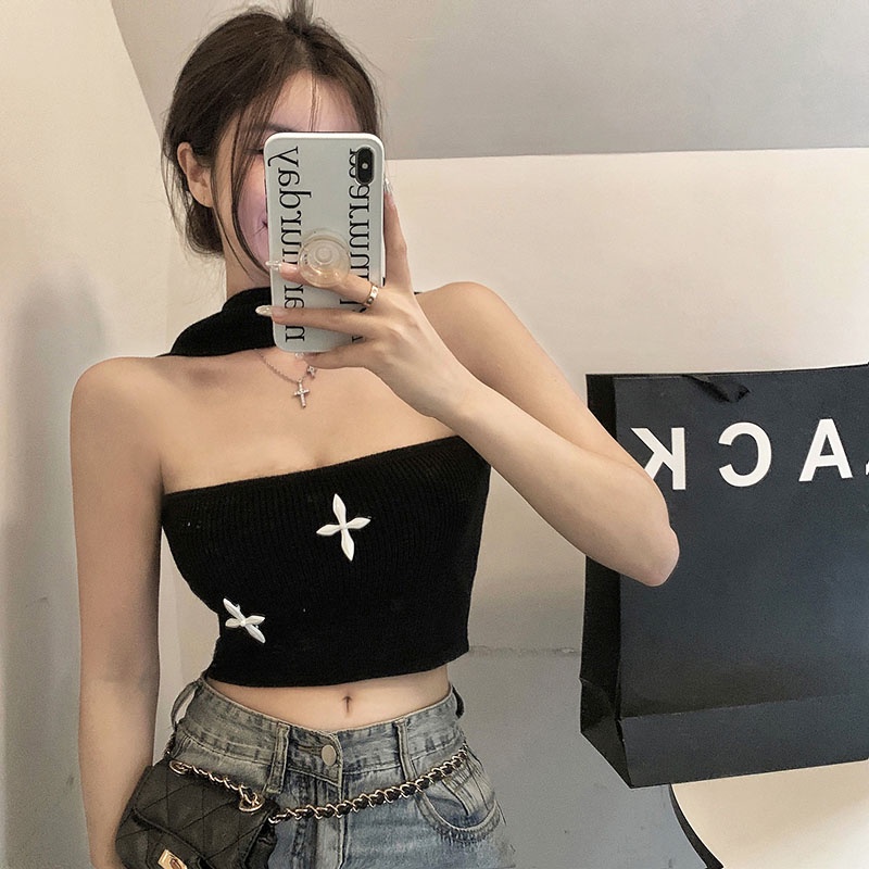 QKOOLE Áo không tay gợi cảm phong cách Hàn Quốc thời trang dành cho nữ