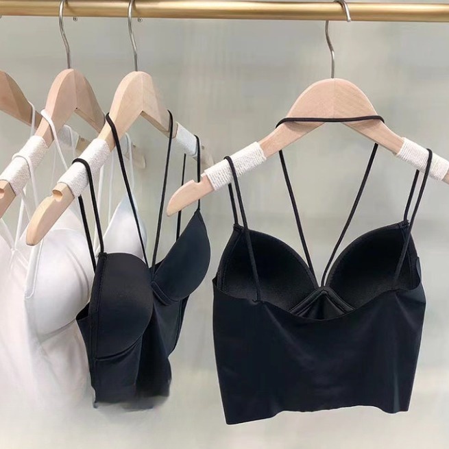 Áo bra nữ 2 dây cúp V khoét ngực, Áo croptop chất su cao cấp, mềm mịn SAVILL B2146