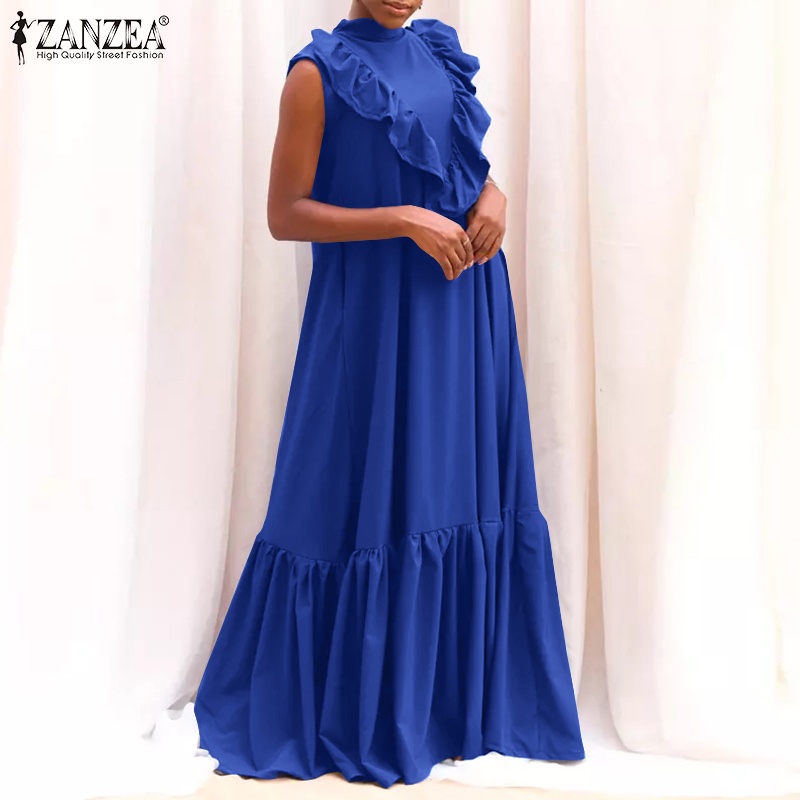 Đầm Maxi Zanzea sát nách cổ đứng hợp thời trang dành cho nữ