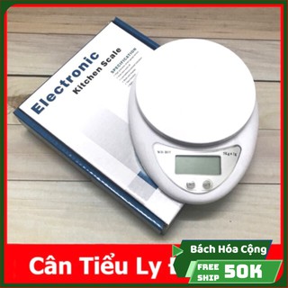 Cân điện tử nhà bếp 5kg ( cân mỏ tròn trắng)