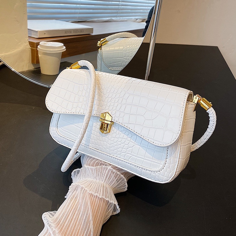 Túi Đeo Vai Hình Vuông Cỡ Nhỏ Vân Da Cá Sấu Chất Lượng Cao Thời Trang Cho Nữ