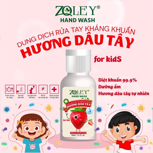 Nước RỬA TAY KHÔ DIỆT KHUẨN EM BÉ ZOLEY