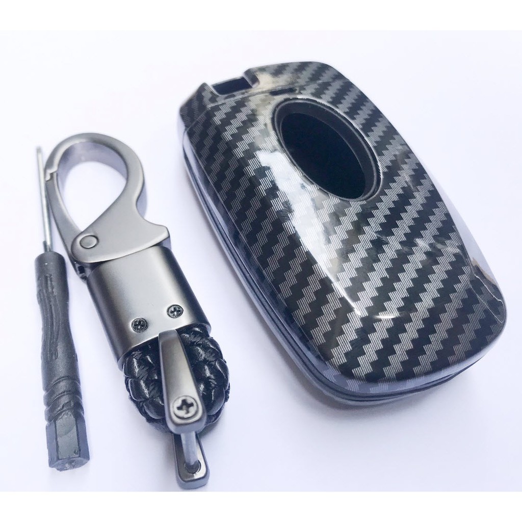 Ốp Chìa Khóa Carbon Xe Ford 2019 2020 2021 2022 kèm móc khóa