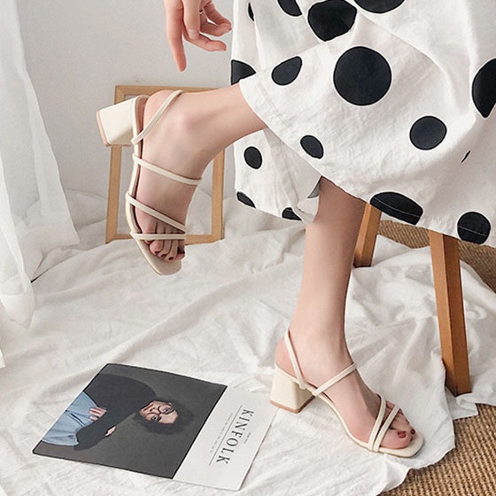 Giày sandal cao gót IELGY chất liệu mềm mại chống trượt nhiều màu sắc tùy chọn 4cm thời trang dành cho nữ