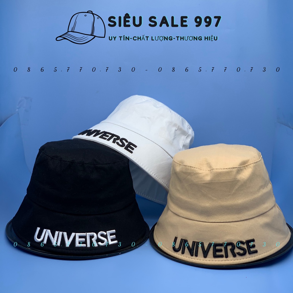 NÓN BUCKET CỤP THÊU VÀNH UNIVERS THỜI TRANG NAM NỮ CAO CẤP PHONG CÁCH HÀN QUỐC