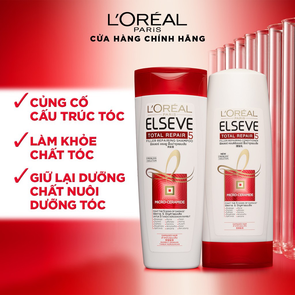 Dầu Gội L'Oréal Hỗ Trợ Phục Hồi Tóc Hư Tổn, Giúp Tóc Suôn Mượt L'Oreal Elseve 130ml