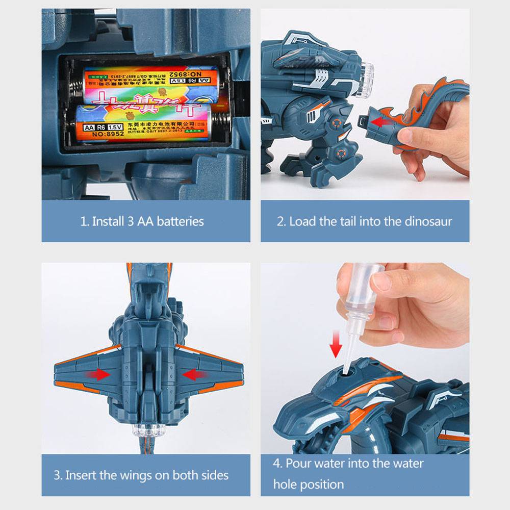 Đồ Chơi Robot Khủng Long Phun Sương Có Đèn Và Âm Thanh Vui Nhộn Cho Bé