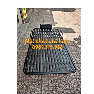 Giường sắt xếp di động 1m màu đen Nội Thất Chí Hiếu