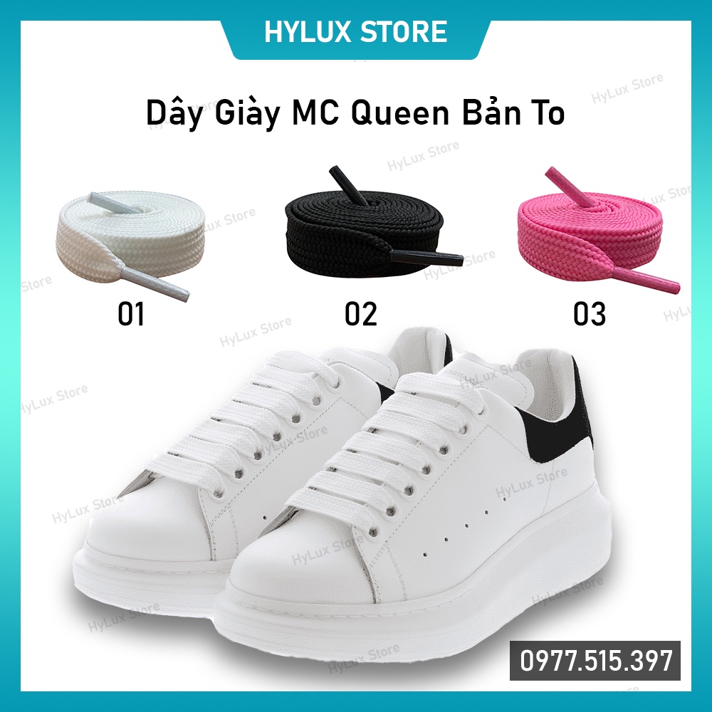 Dây giày McQueen bản to 16mm loại xịn 3 màu - Dây giày MCQ