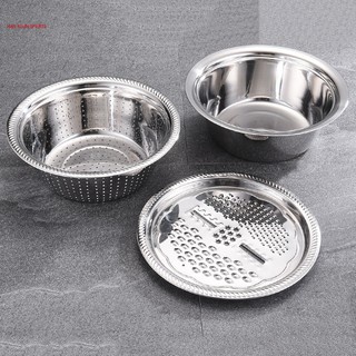 Bộ bào nạo rau củ kiêm rổ và chậu Inox Cao cấp đa năng ( SIZE 26CM )