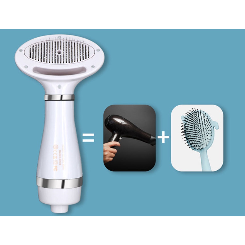 Máy sấy kèm lược cho chó mèo 2in1- Sấy khô nhanh từ 10p, chống rối lông hiệu quả
