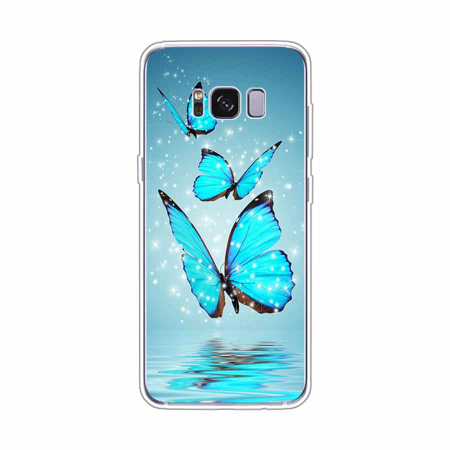 Ốp lưng bảo vệ bằng TPU silicone dẻo hình hoa và bướm đẹp cho Samsung Galaxy S5 Mini s6 s7 s8 plus