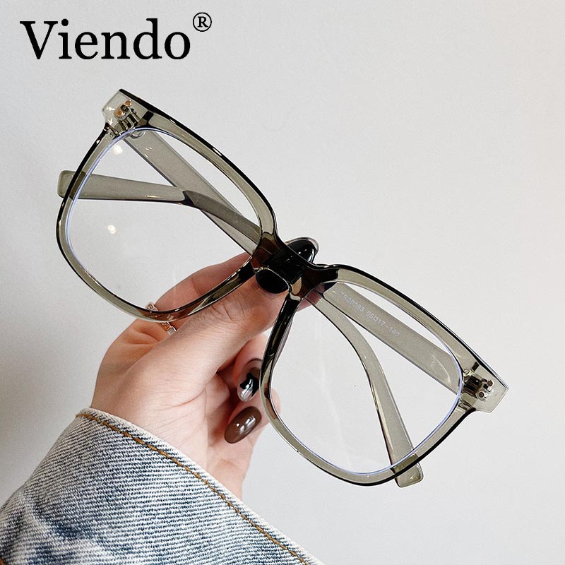 Kính cận VIENDO gọng vuông đổi màu chống ánh sáng xanh/ tia UV màu sắc thời trang có cắt độ cận theo yêu cầu