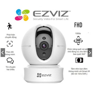 Camera Ezviz C6CN-720p camera trong nhà, quan sát 360 độ quan sát ban đêm 10m tự động xoay theo chuyển động