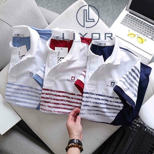 Áo thun polo nam áo phông nam có cổ thun cá sấu sọc in đơn giản cao cấp nhiều màu Liyorstore - ACB4060 | BigBuy360 - bigbuy360.vn