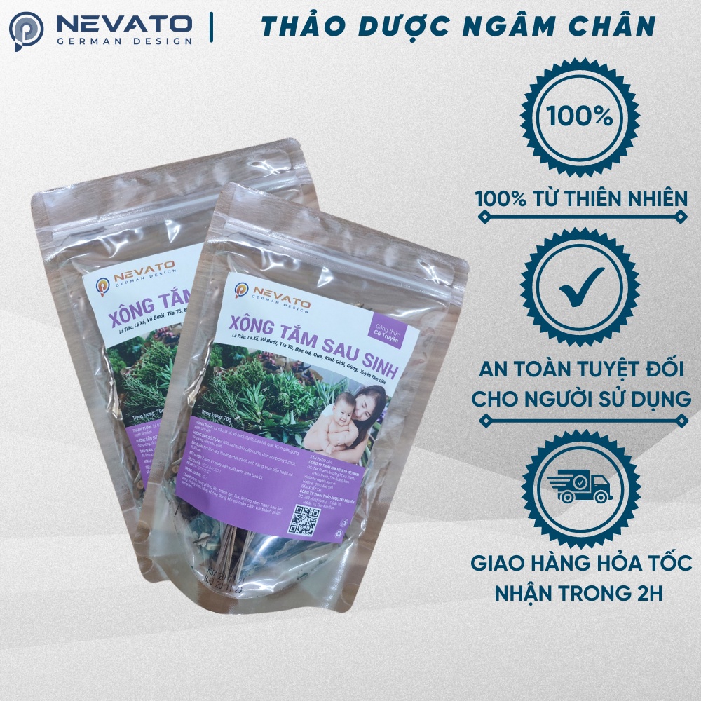 [Mã BMINCU50 giảm 50K đơn 250K] Lá Xông Tắm Sau Sinh Nevato Trọng Lượng 70G