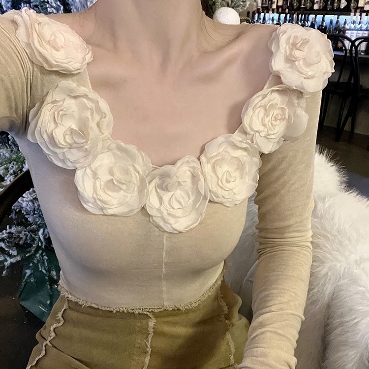 Áo Thun Dài Tay Thân Thiện Với Da Mùa Thu Phong Cách Mới Cho Nữ @ @