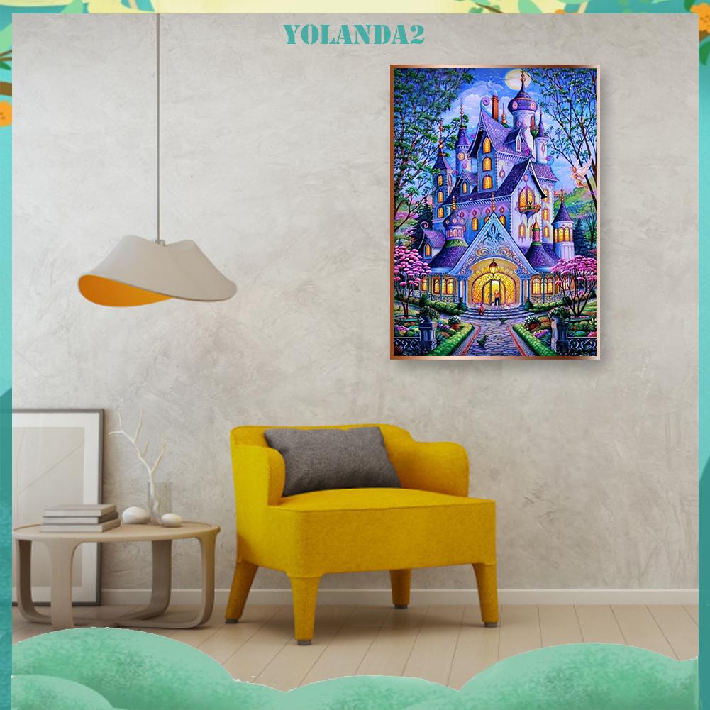 Bộ Tranh Đính Đá Tự Làm Hình Lâu Đài Màu Tím 2 / Mosaic