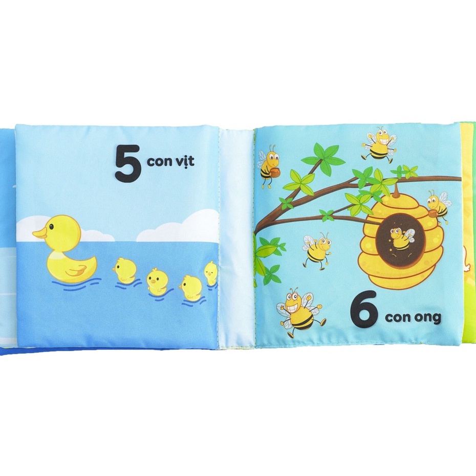 Sách Vải Kích Thích Đa Giác Quan Cho Bé Từ 0 Tuổi  My very first book - Hiệu Lalala baby - Số Đếm