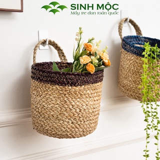 Giỏ cói, giỏ mây tre đan, giỏ cói trồng cây, Decor đựng đồ - M1005