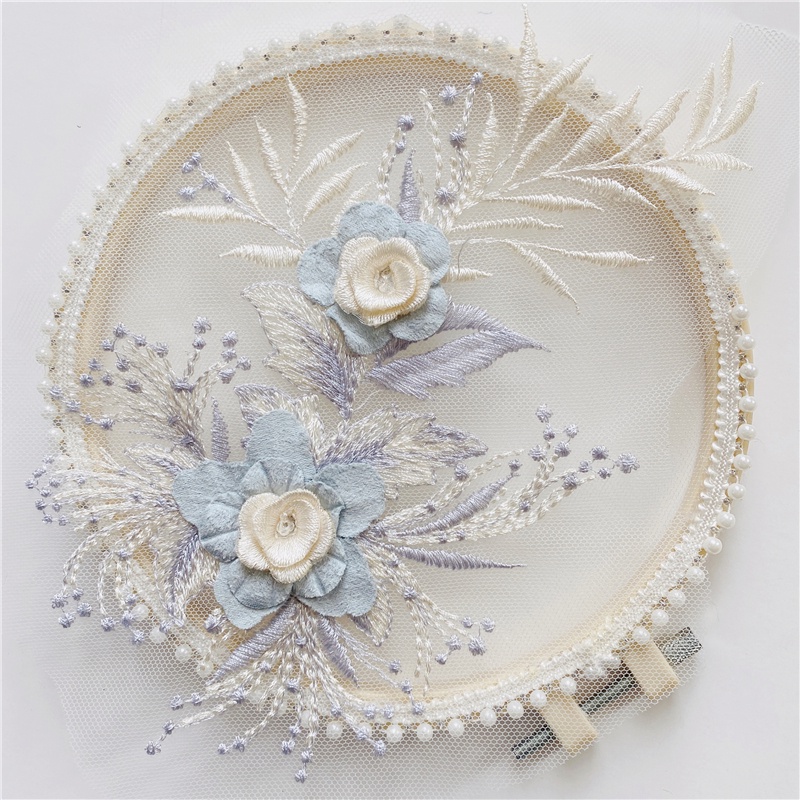 1 Miếng Vá Quần Áo Hình Hoa Hồng Đính Hạt Cườm Kích Thước 21 * 11cm