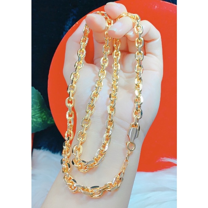 Dây Chuyền Nữ Bảng To Dạng Xích Tròn Cạnh Bo Sang Trọng Dễ Thương - Trang Sức Queen