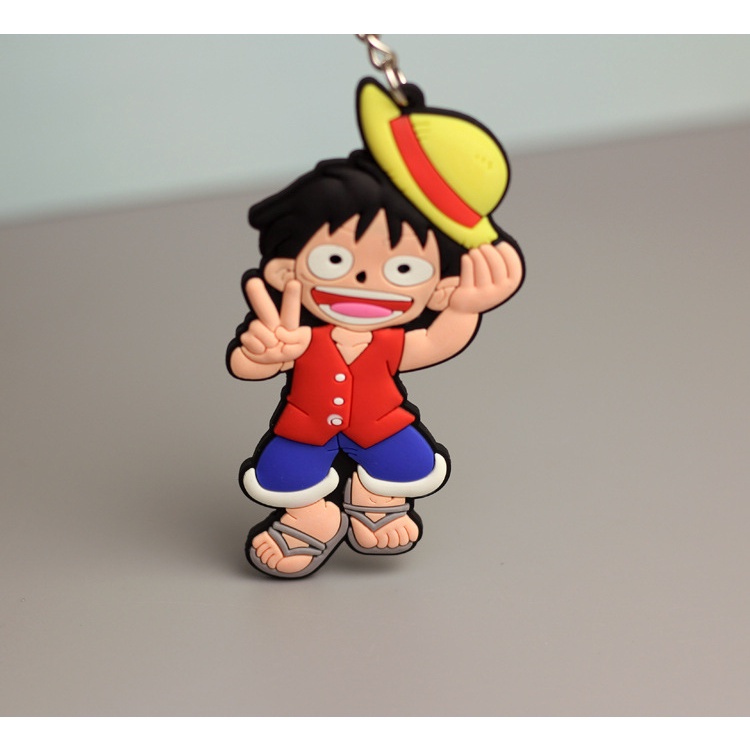 Set 2 Móc Khóa Hình Nhân Vật Luffy Zoro Chopper Hai Mặt Trong Phim Hoạt Hình One Piece