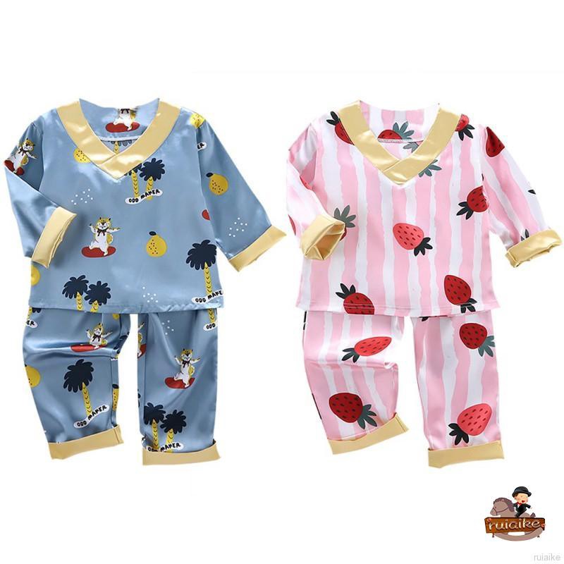 Set Đồ Ngủ Pijama Dài Tay Đáng Yêu Cho Bé 1-6 Tuổi