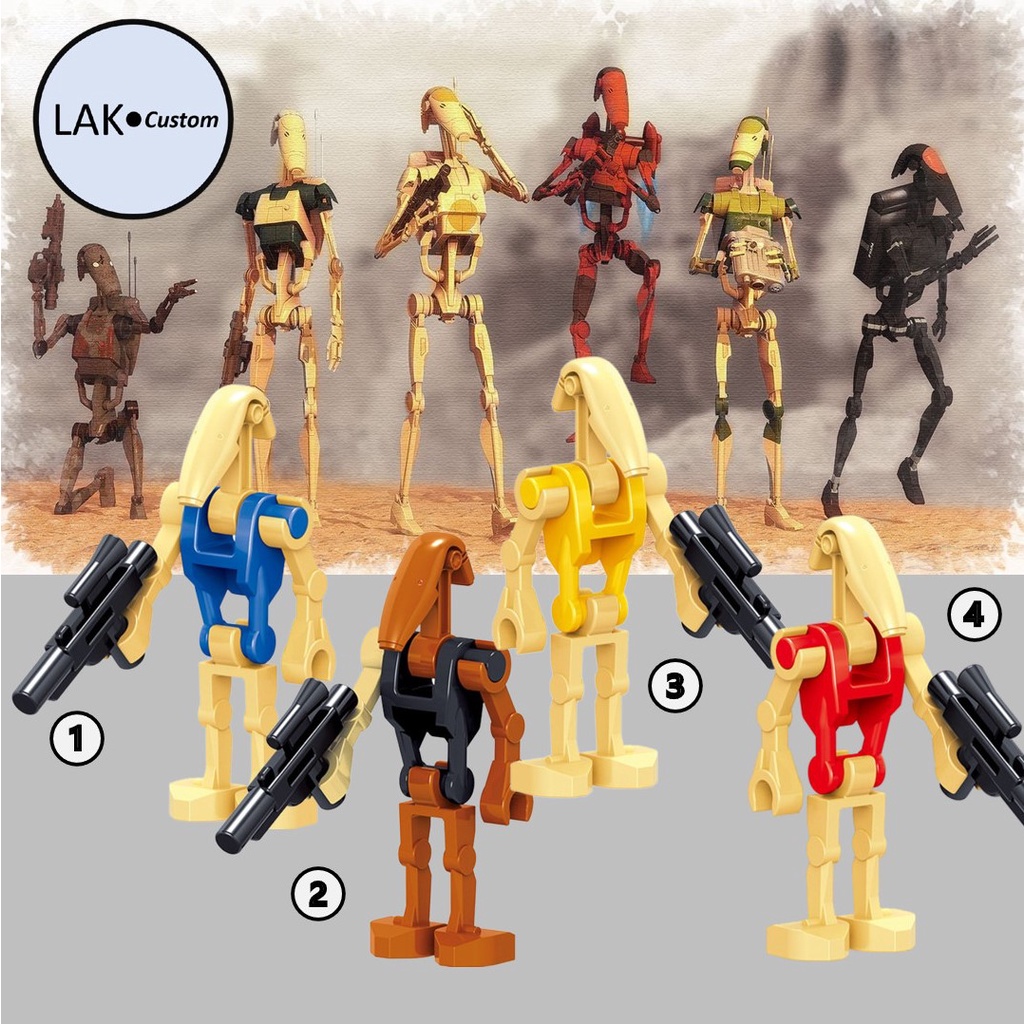 MINIFIGURES NGƯỜI MÁY CHIẾN ĐẤU, BATTLE DROID, GENERAL GRIEVOUS DROID