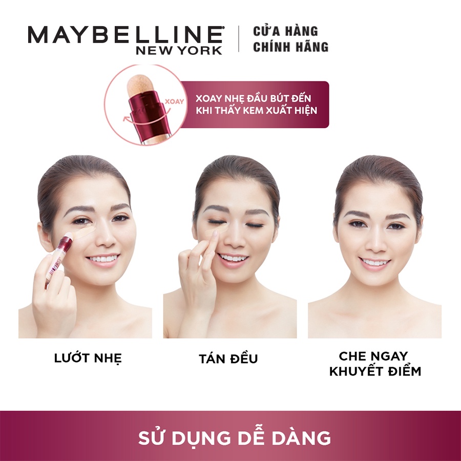 Bút Che Khuyết Điểm Đa Năng Che Phủ Hoàn Hảo Maybelline Instant Age Rewind Eraser Multi-Use Concealer SPF 30 6ml