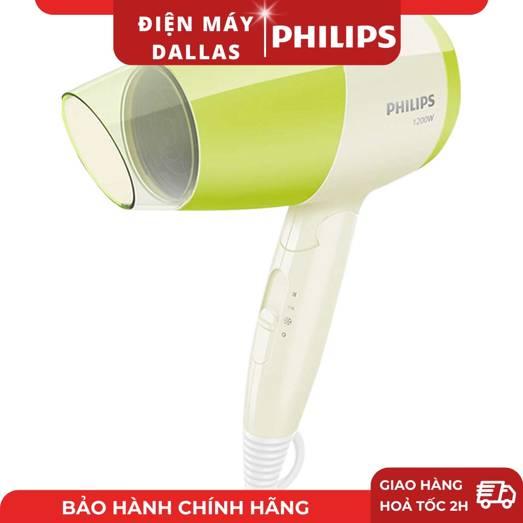 Máy Sấy Tóc Philips BHC015/00 - 1200W + 2 Tốc Độ Sấy + Sấy Mát - Hàng Chính Hãng - Bảo Hành 24 Tháng Toàn Quốc