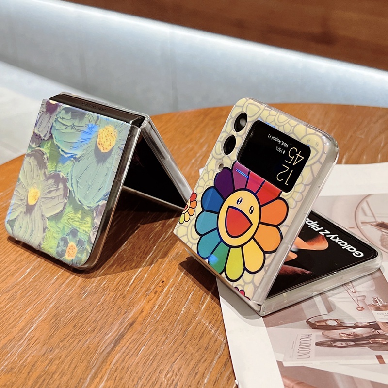 Thời Trang Ốp Điện Thoại imd silicone Hình Hoa Cho samsung galaxy z flip 4 flip 3 flip5