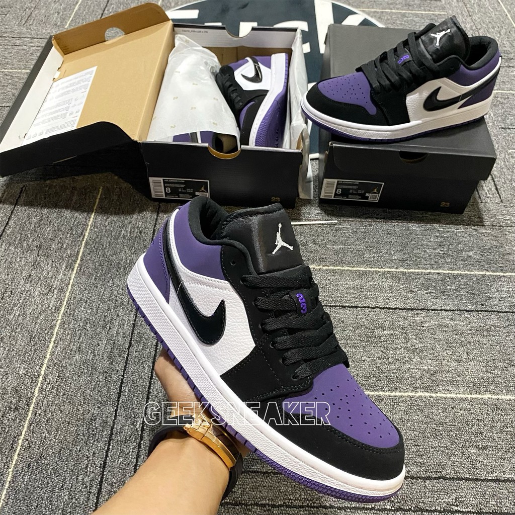 [GeekSneaker] Giày JD1 Low “Court Purple” • Sneaker Cổ Thấp • MCK • Tím Đen Trắng